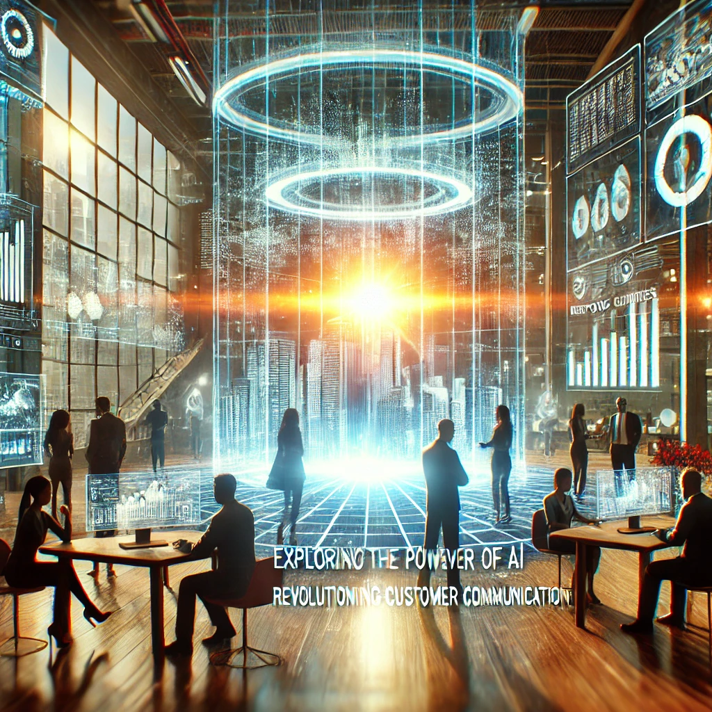 DALL·E 2024-09-16 15.50.56 - A new version of the cinematic illustration representing 'Exploring the Power of AI Response Generators_ Revolutionizing Customer Communication'. Enha AI Response Generators